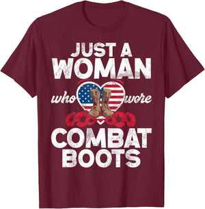 Female Veteran Veteran's Day Women Veteran Soldier Patriotic T-Shirt - T-Shirt | Maroon