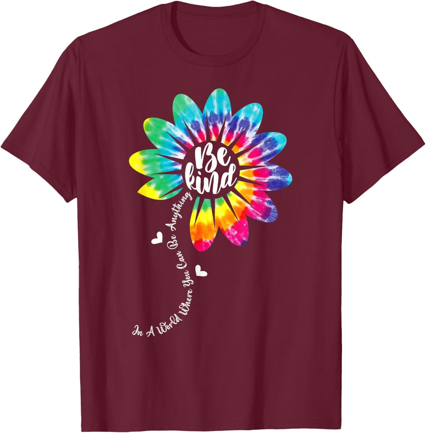 UNITY DAY Orange Anti Bullying Be Kind Kindness Tie Dye T-Shirt - T-Shirt | Maroon