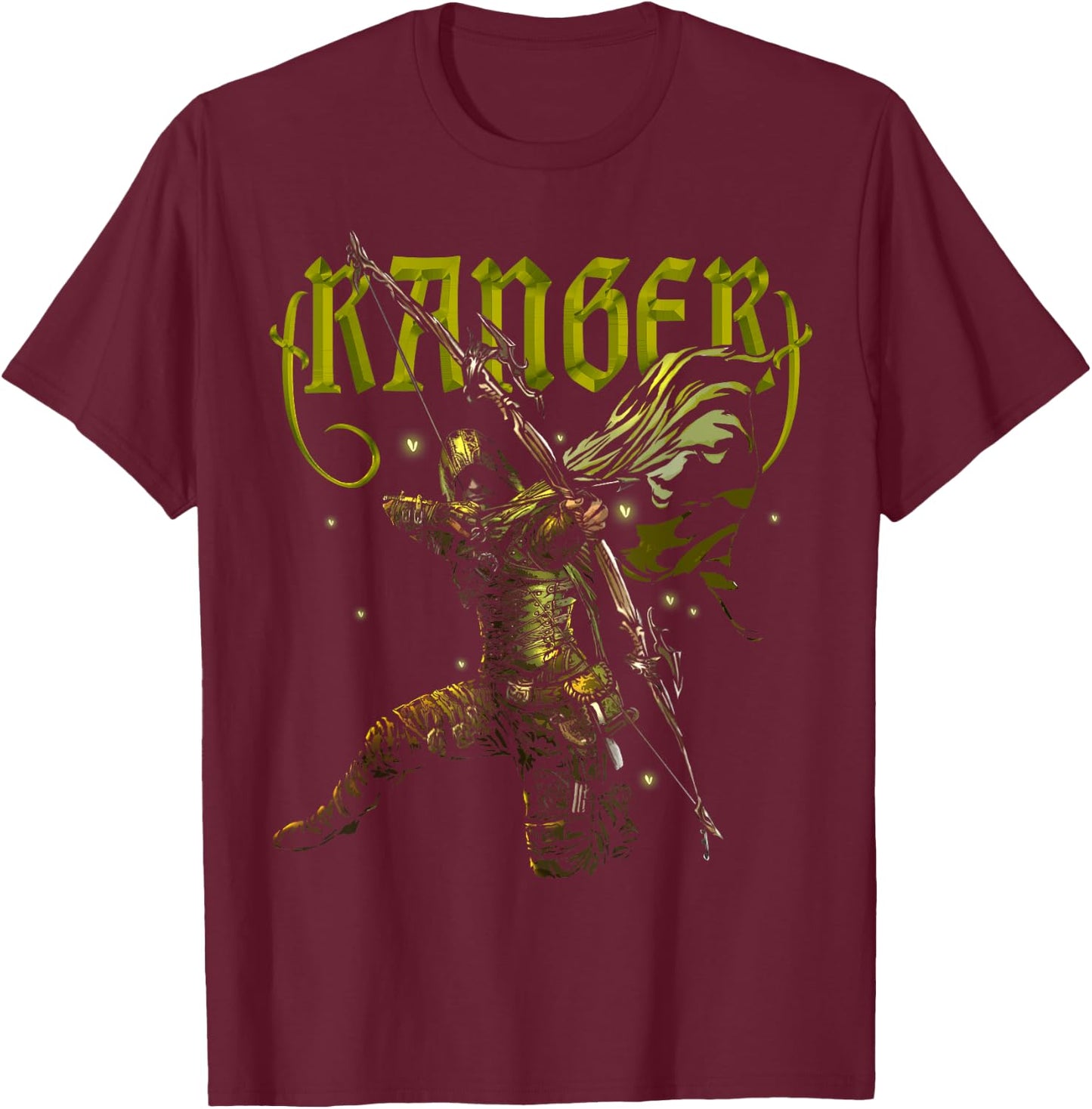 Ranger Archer Hunter Fantasy Tabletop RPG Roleplaying Gamers T-Shirt - T-Shirt | Maroon