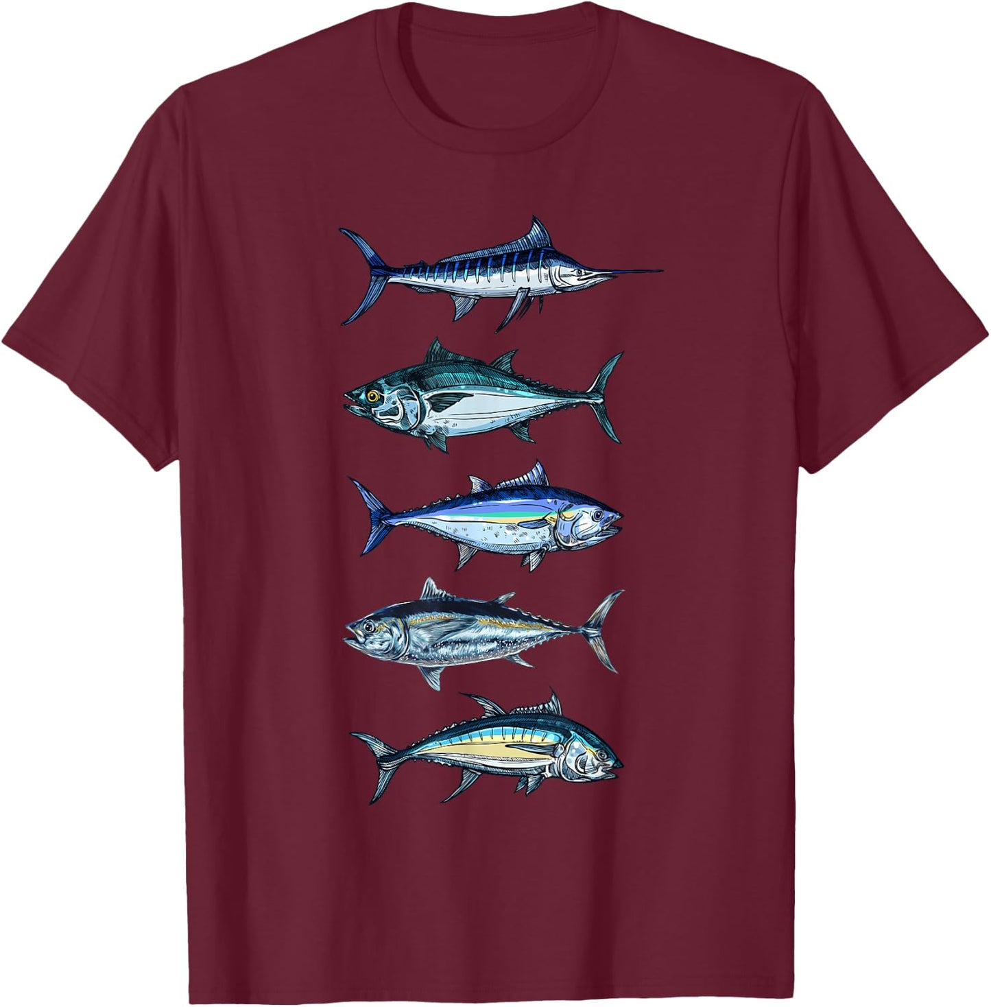 Saltwater fish species swordfish fishing camping hunting T-Shirt - T-Shirt | Maroon