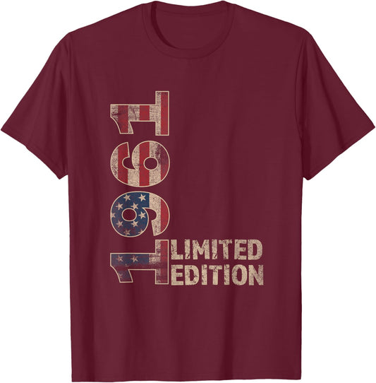 64th Birthday Gift men Vintage born 1961 turning 64 Year Old T-Shirt - T-Shirt | Maroon
