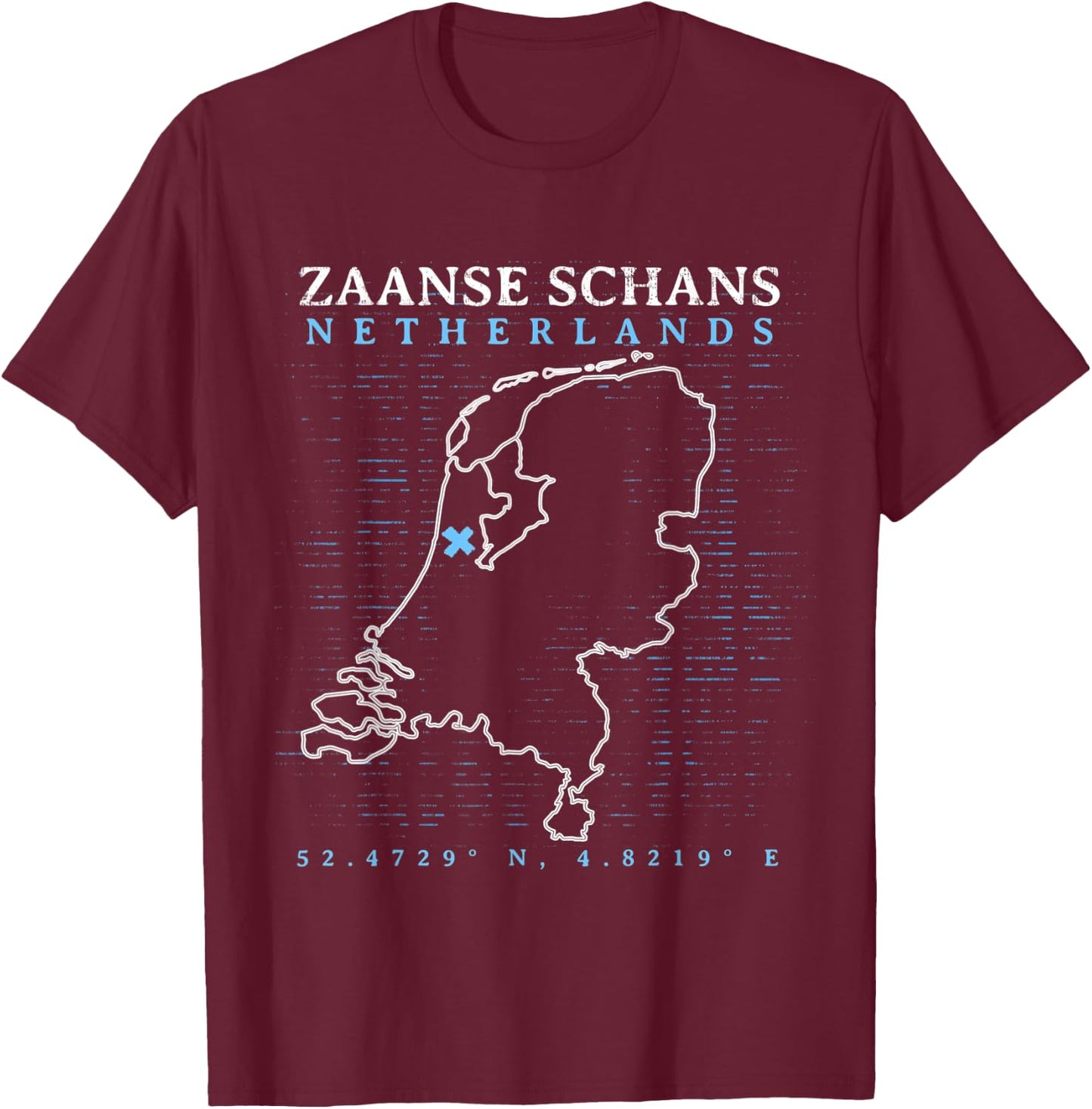 Netherlands Zaanse Schans T-Shirt - T-Shirt | Maroon