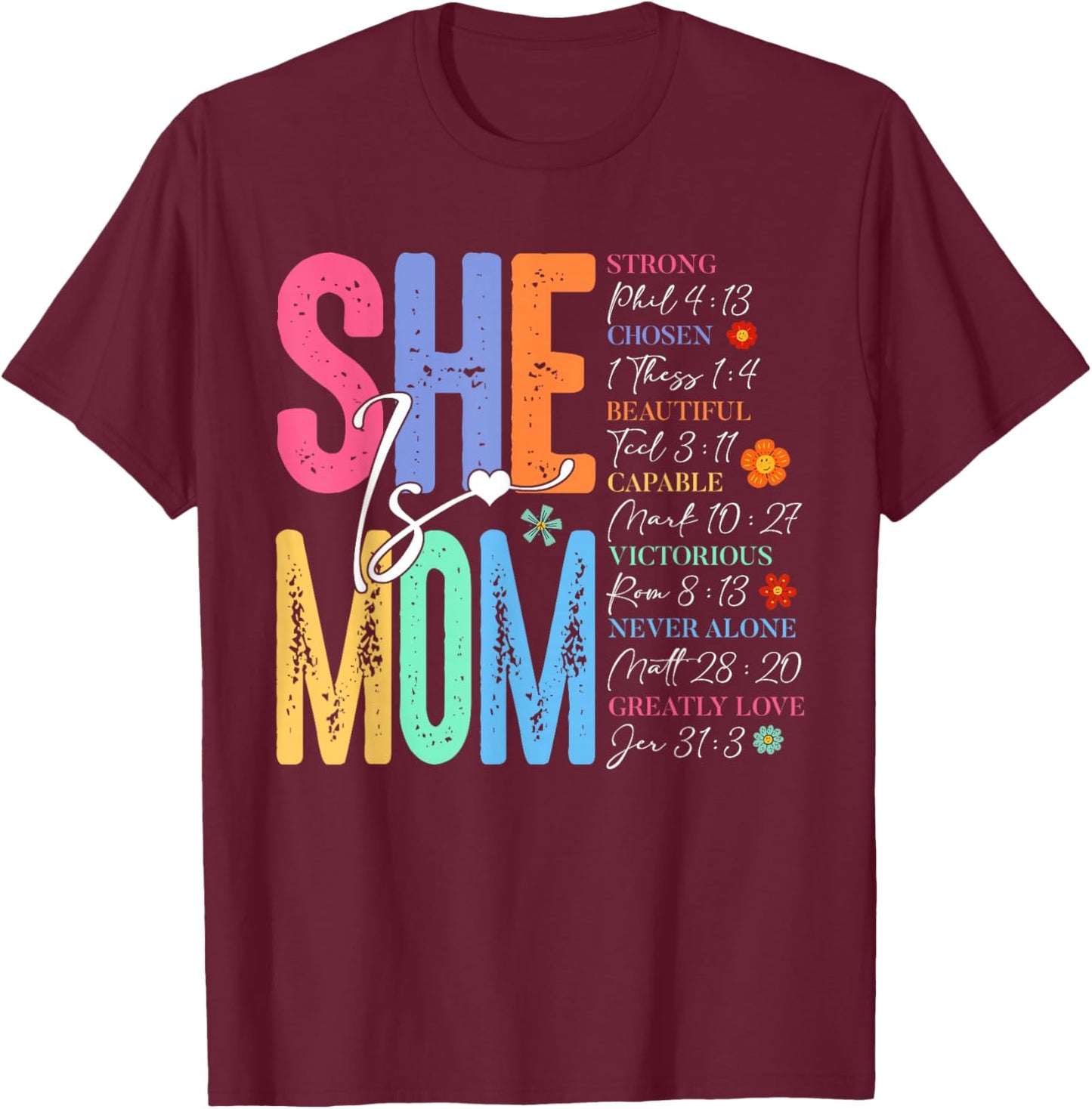She Is Mom Christian Mother's Day Jesus Mama Religious Women T-Shirt - T-Shirt | Maroon