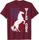 Vintage Grunge American USA Flag Wild One Mustang Horse T-Shirt - T-Shirt | Maroon