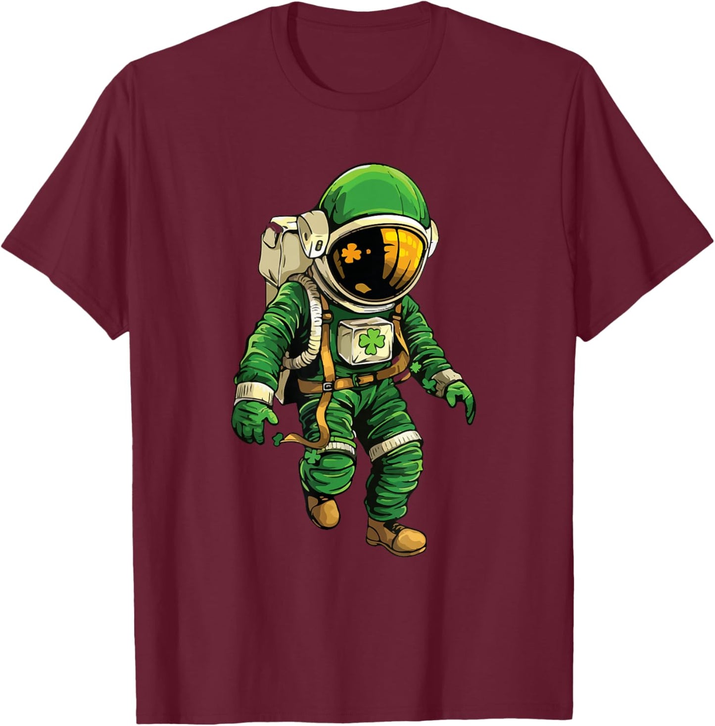 Astronaut St Patrick's Day Irish Space Leprechaun T-Shirt - T-Shirt | Maroon