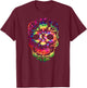 Tye Dye Day of the Dead Shirt Art 70's Style Sugar Skull T-Shirt - T-Shirt | Maroon