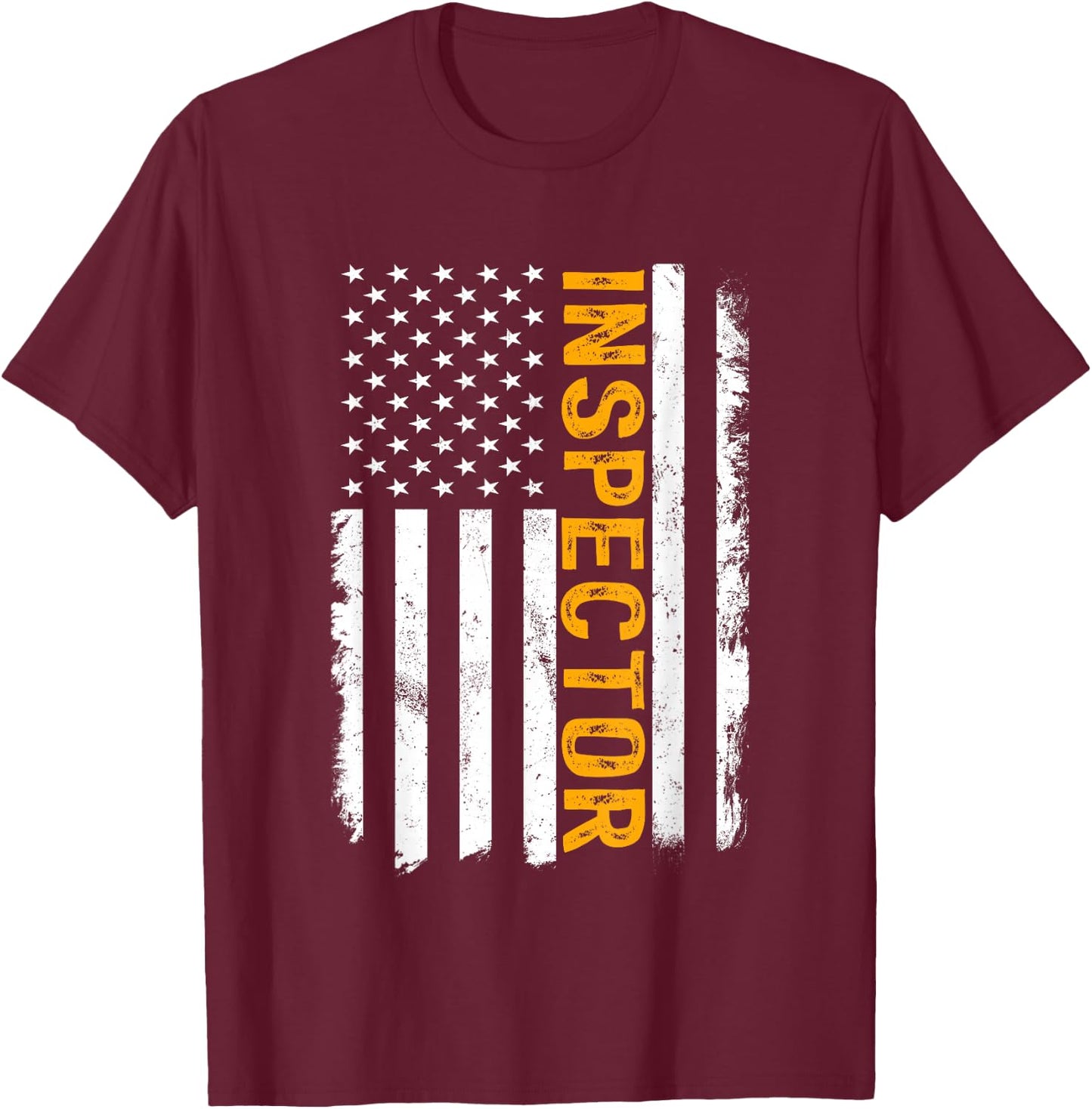 Inspector Job, American Flag Inspectors Career T-Shirt - T-Shirt | Maroon