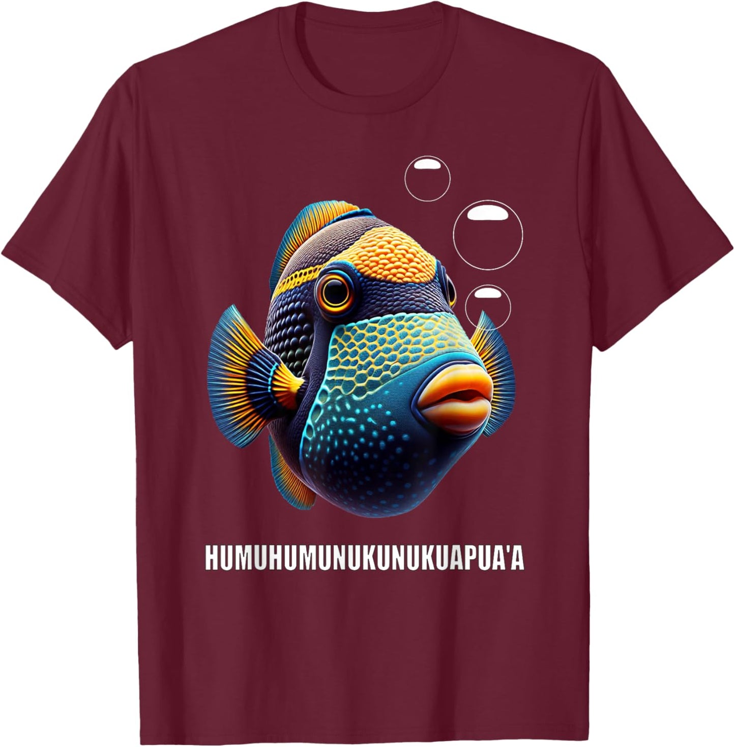 Humuhumunukunukuapua'a Hawaiian Reef Triggerfish Hawaii T-Shirt - T-Shirt | Maroon