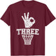 Three Points Throw Basketball Player Fan Dad Funny Joke T-Shirt - T-Shirt | Maroon