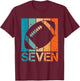 7th Football Birthday 7 Year Old 7yr Boys Birthday Football T-Shirt - T-Shirt | Maroon