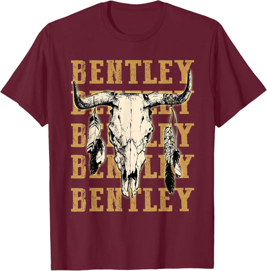 Bentley Proud Last Name Lovers Vintage Art Awesome Apparel T-Shirt - T-Shirt | Maroon