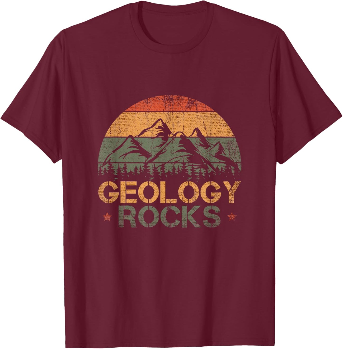 Retro Rock Science Paleontology Lover Geology T-Shirt - T-Shirt | Maroon