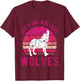 Kids Just a Girl Who Loves Wolves Vintage Retro Gift T-Shirt - T-Shirt | Maroon