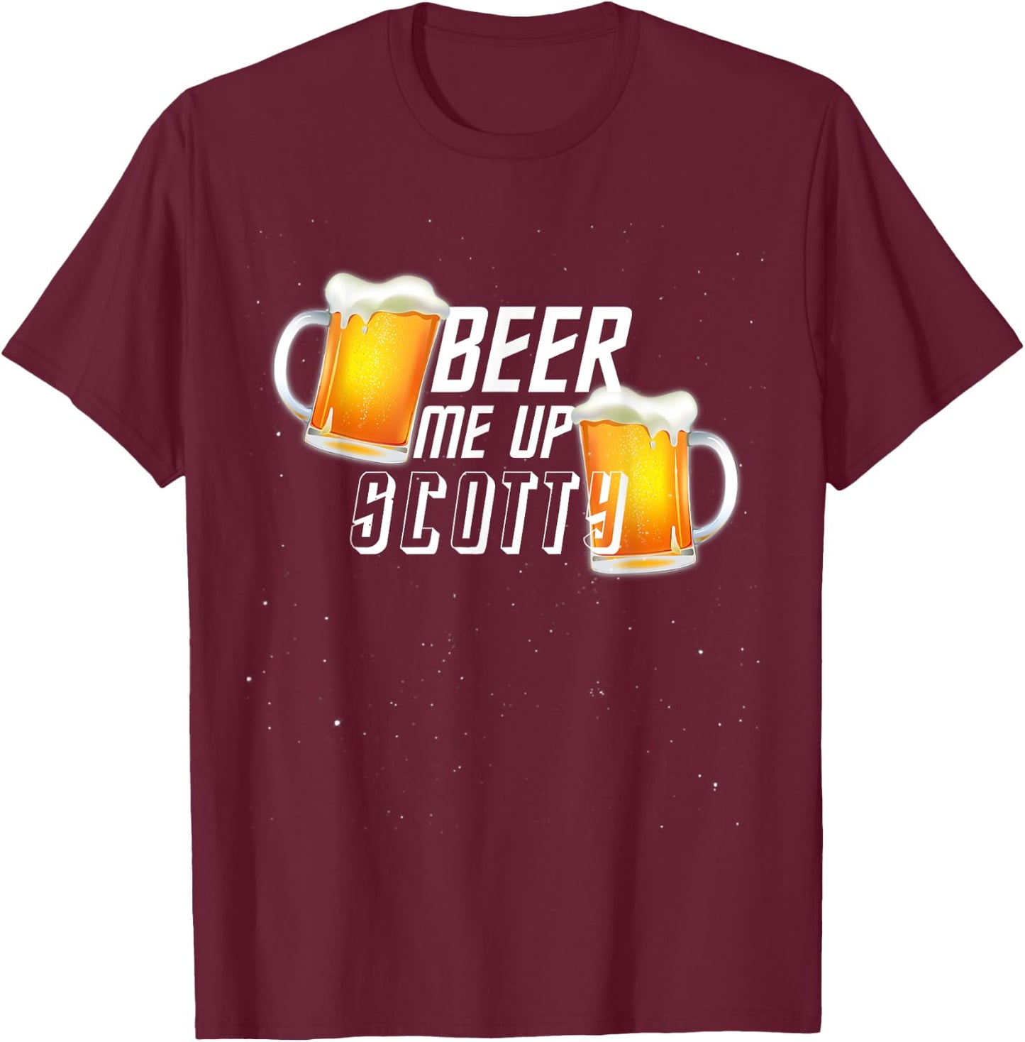Beer "Beam" Beam Me up Scotty T-Shirt - T-Shirt | Maroon