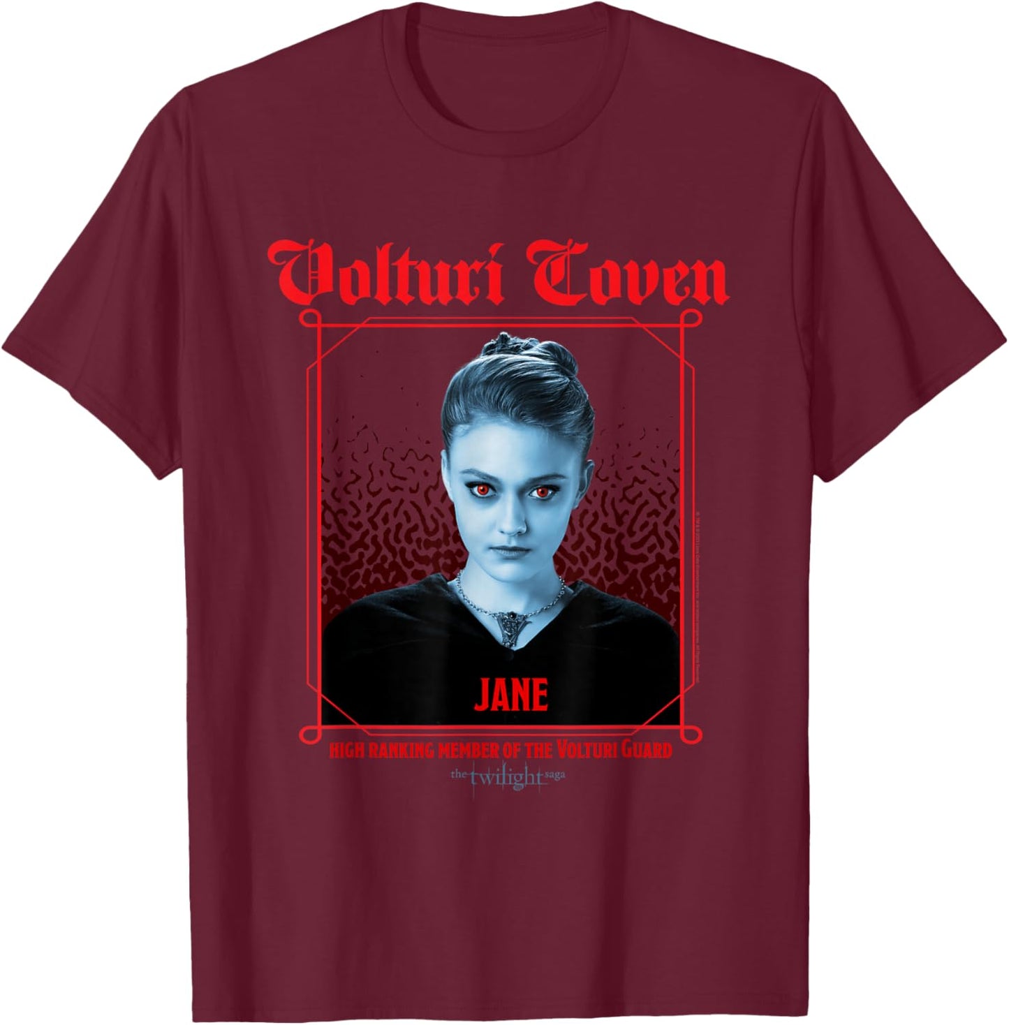 Twilight Jane Volturi Coven High Ranking Member Movie T-Shirt - T-Shirt | Maroon