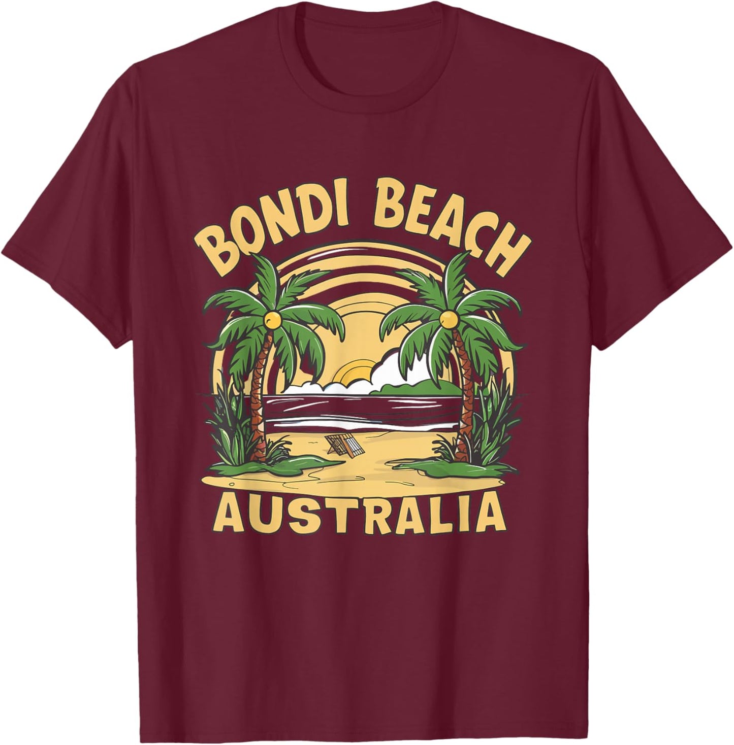 Bondi Beach Australia T-Shirt - T-Shirt | Maroon