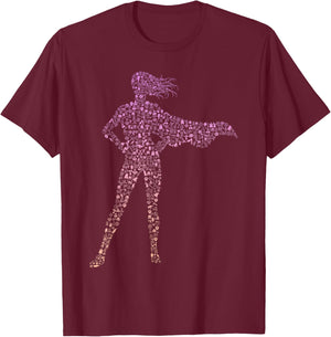 Silhouette Icon Superhero Shirt | Girls Superhero T-Shirt - T-Shirt | Maroon