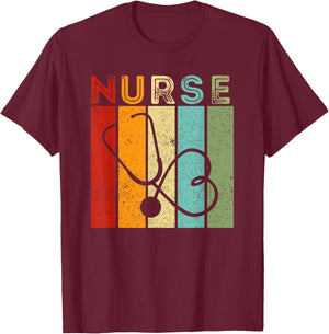 Funny Medical Practitioners Doctor Nurse Gifts Vintage Nurse Retro RN Nursing Student Graduation Men Women T-Shirt - T-Shirt | Maroon