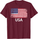American Flag | Vintage Made in USA United States Gift T-Shirt - T-Shirt | Maroon