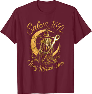 Salem 1692 They Missed One Witch Halloween T-Shirt - T-Shirt | Maroon