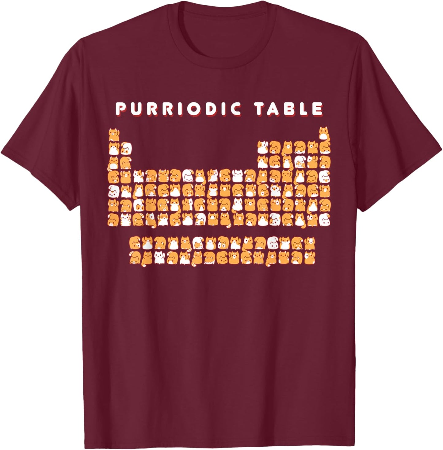 purriodic table cat funny Women Girls Kids T-Shirt - T-Shirt | Maroon