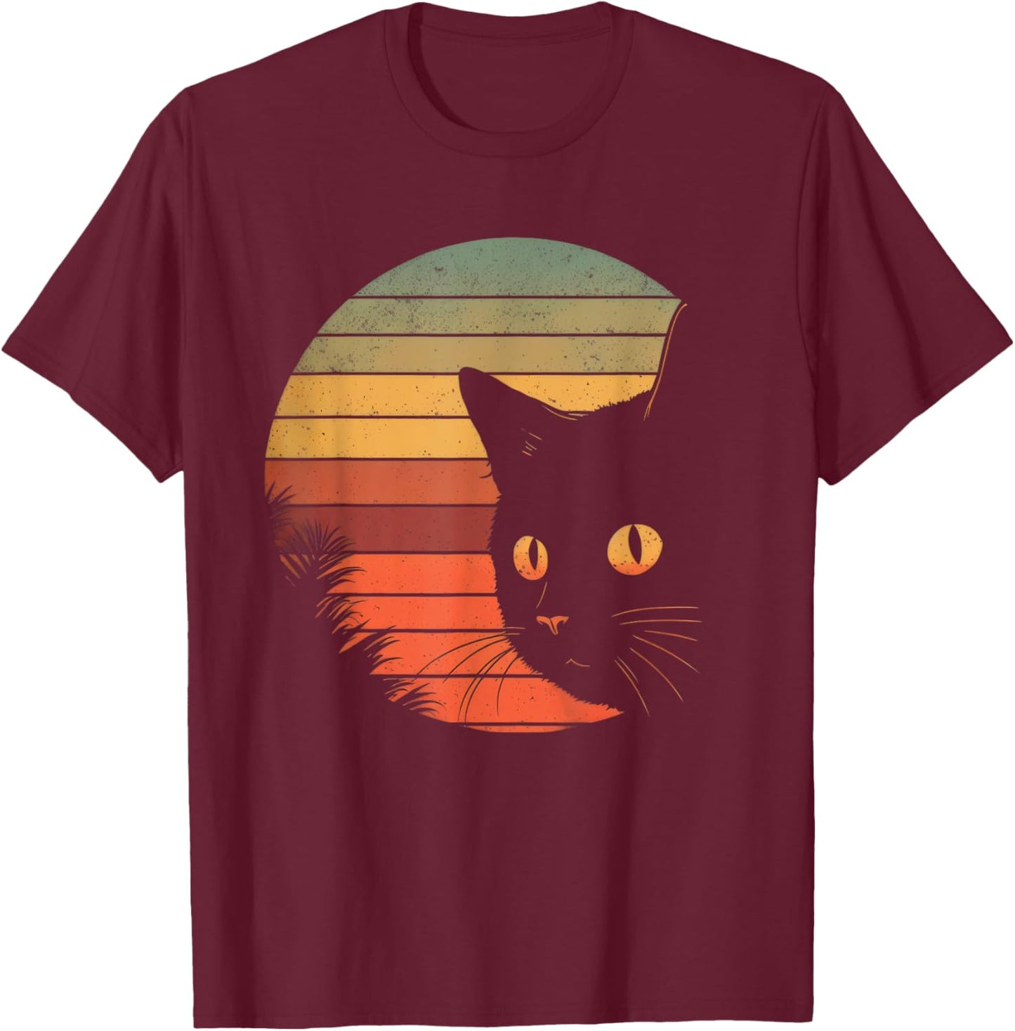 Vincent Van Gogh Starry Night Cat Lover T-Shirt - T-Shirt | Maroon