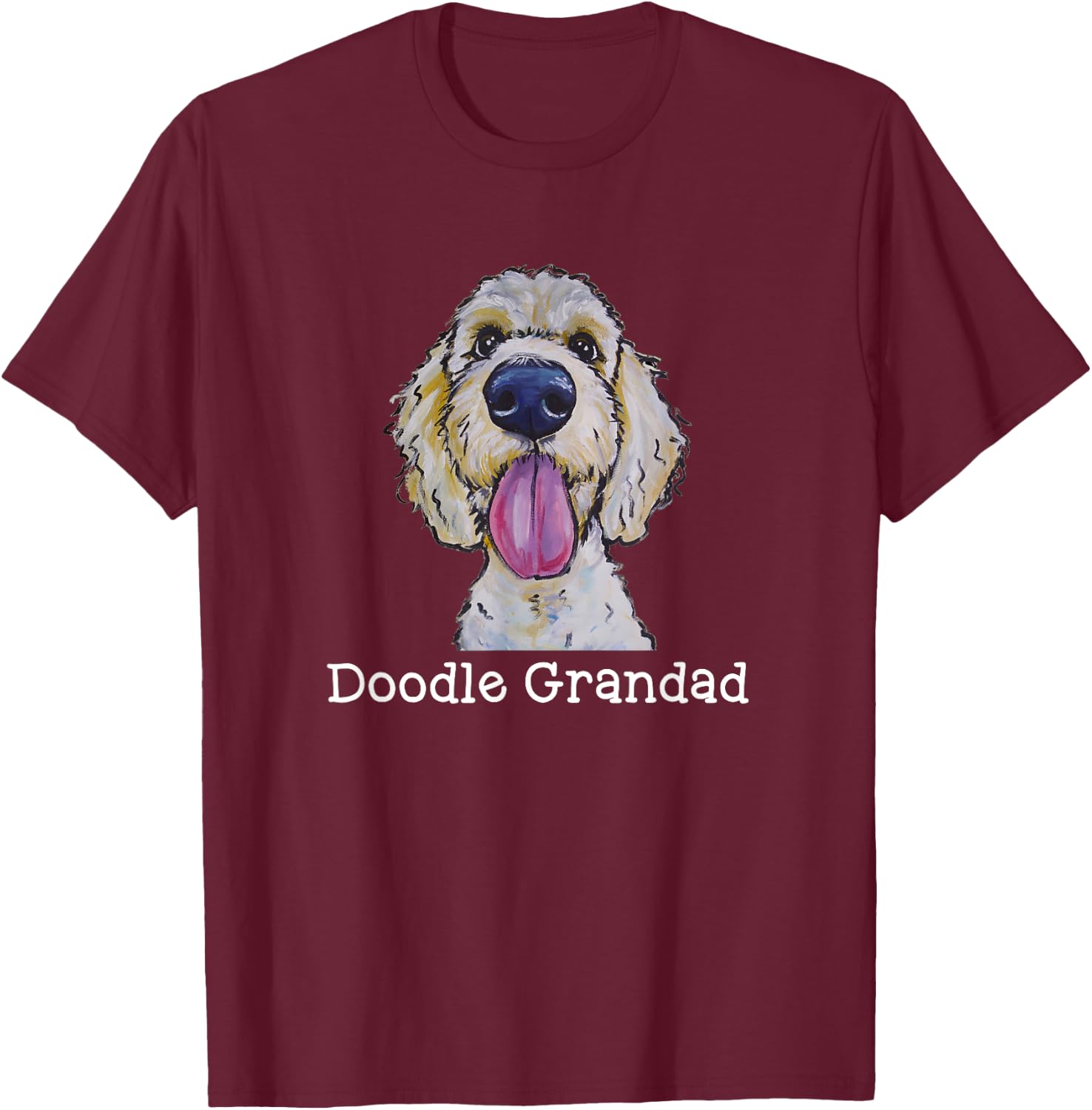 Doodle Grandad Shirt, Golden Doodle Grandpa T-Shirt - T-Shirt | Maroon