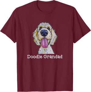 Doodle Grandad Shirt, Golden Doodle Grandpa T-Shirt - T-Shirt | Maroon