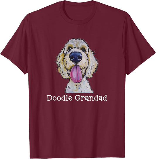 Doodle Grandad Shirt, Golden Doodle Grandpa T-Shirt - T-Shirt | Maroon