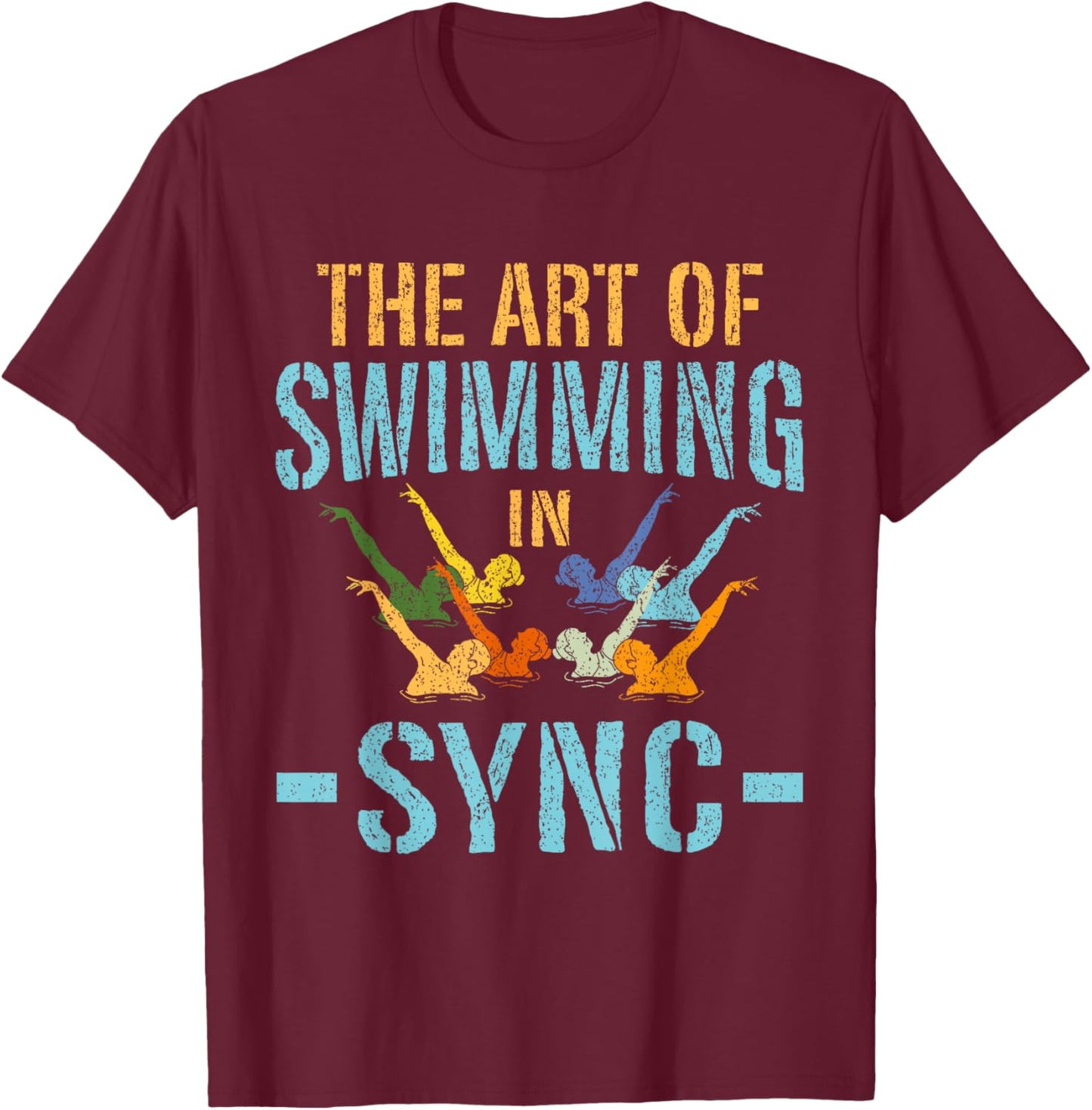 Synchronized Swimming Artistic Synchro Swimming T-Shirt - T-Shirt | Maroon