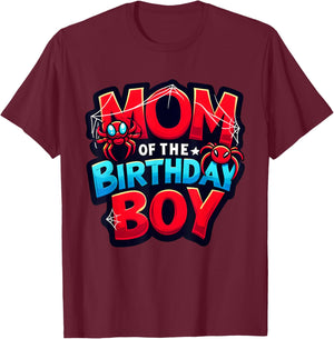 Mum Birthday Girl Spider Family Reunion T-Shirt - T-Shirt | Maroon