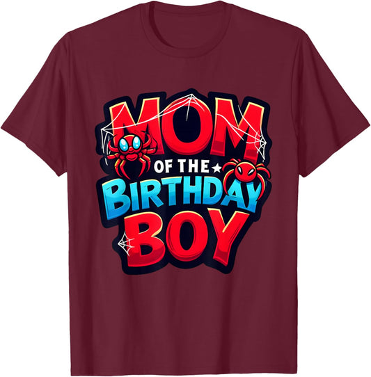 Mum Birthday Girl Spider Family Reunion T-Shirt - T-Shirt | Maroon