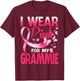 I Wear Pink For My Grammie Breast Cancer Awareness Butterfly T-Shirt - T-Shirt | Maroon