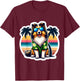 Shetland Sheepdog Dog Owner Summer Vibes Vacation Tropical T-Shirt - T-Shirt | Maroon