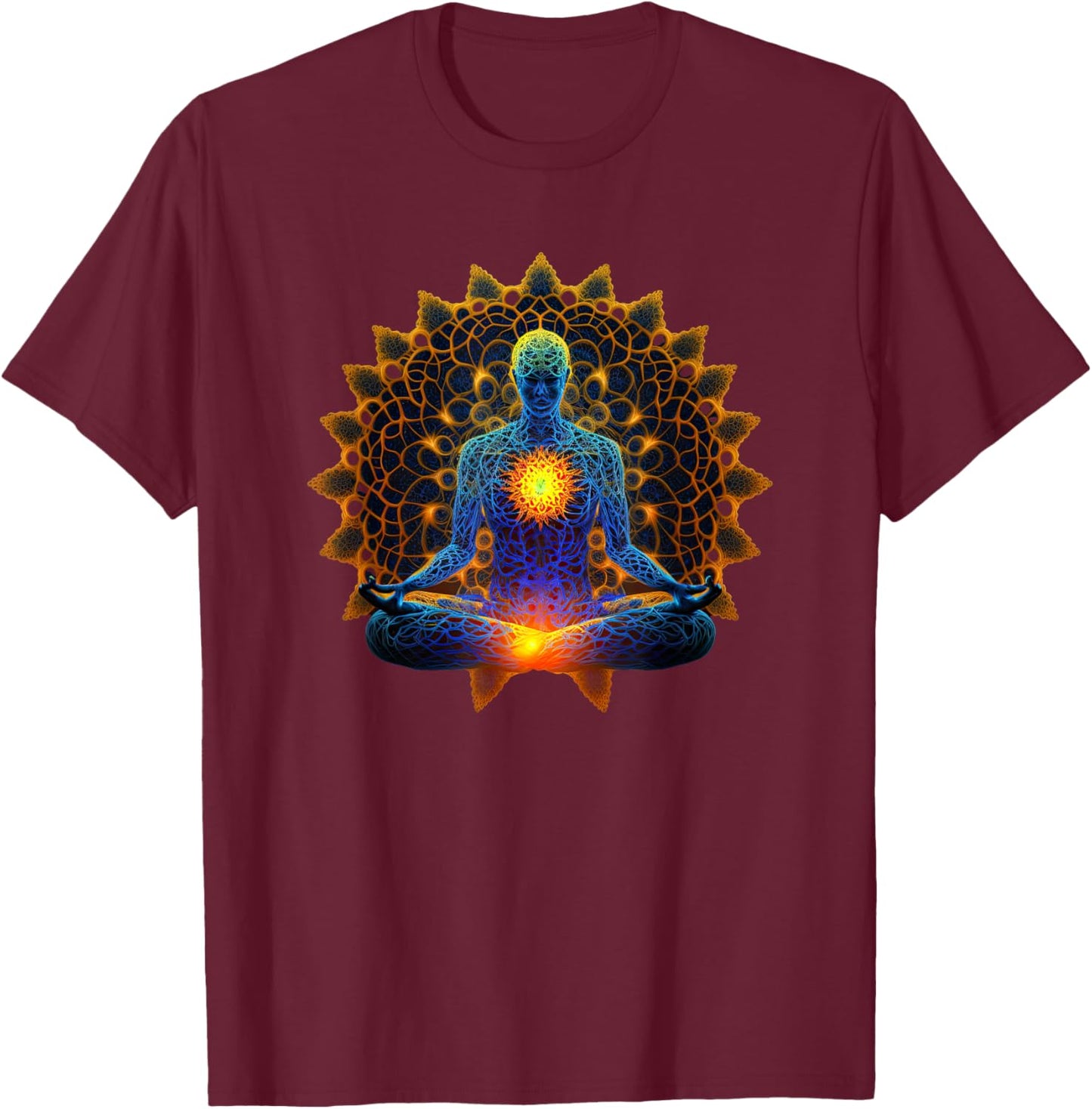 Energy Chakra Yoga Meditation Spiritual T-Shirt - T-Shirt | Maroon