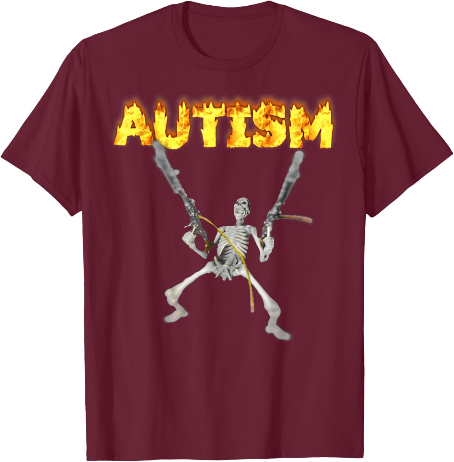 Autism Skeleton Meme T-Shirt - T-Shirt | Maroon