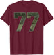 Camo Number 77 Athlete Sports Jersey Supporter Fanwear T-Shirt - T-Shirt | Maroon