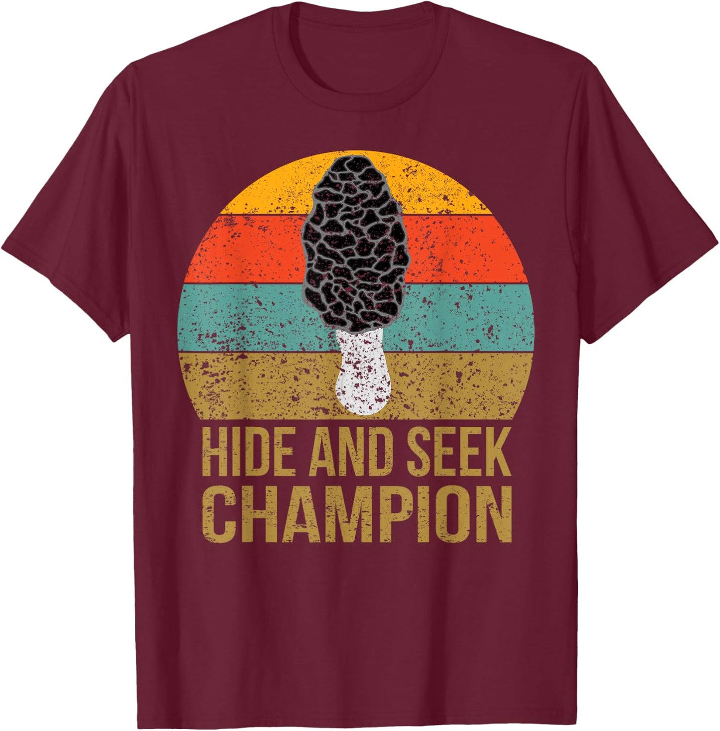 Vintage Morel Hunting Mushroom Hunter Mesh Foraging Fungi T-Shirt - T-Shirt | Maroon