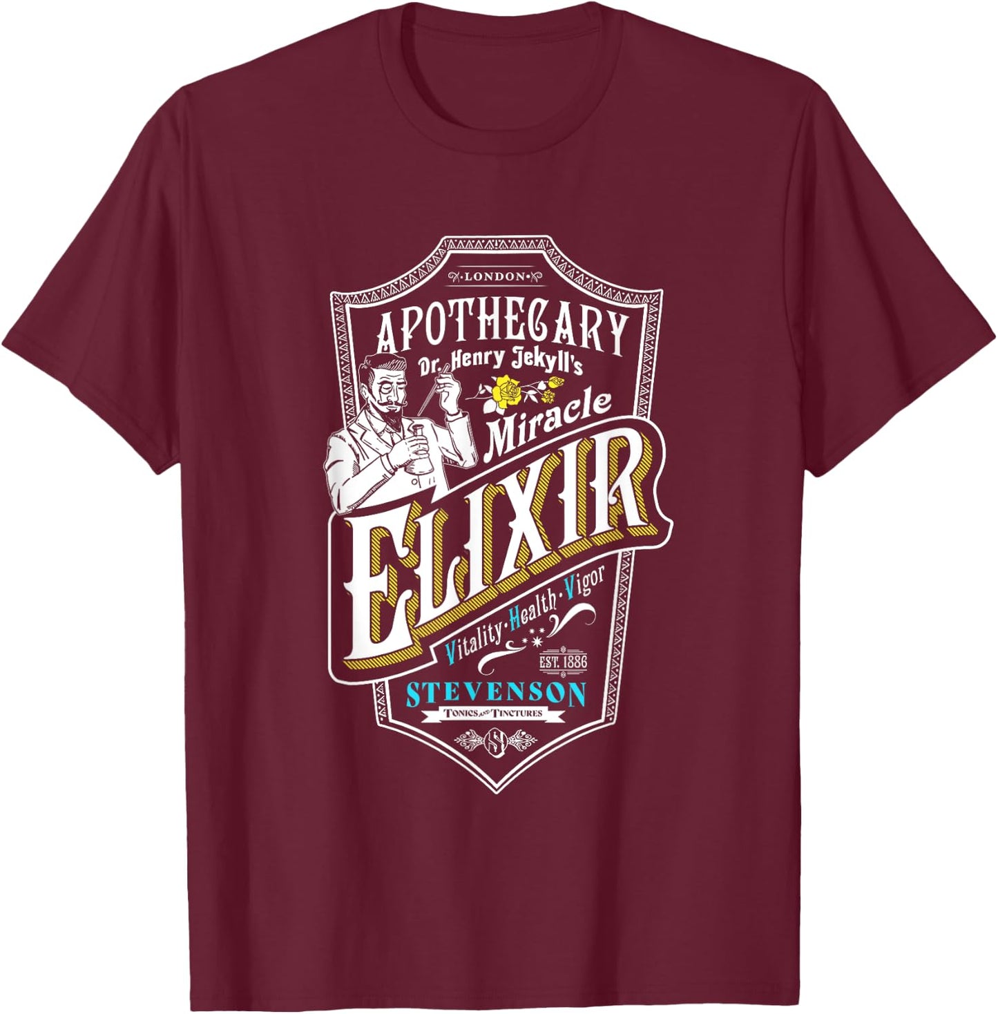 Dr. Jekyll Apothacary Mr Hyde - Jekyll and Hyde Shirt T-Shirt - T-Shirt | Maroon
