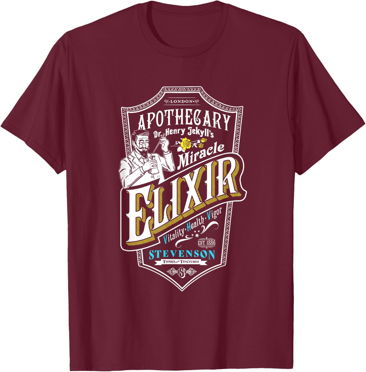 Dr. Jekyll Apothacary Mr Hyde - Jekyll and Hyde Shirt T-Shirt - T-Shirt | Maroon