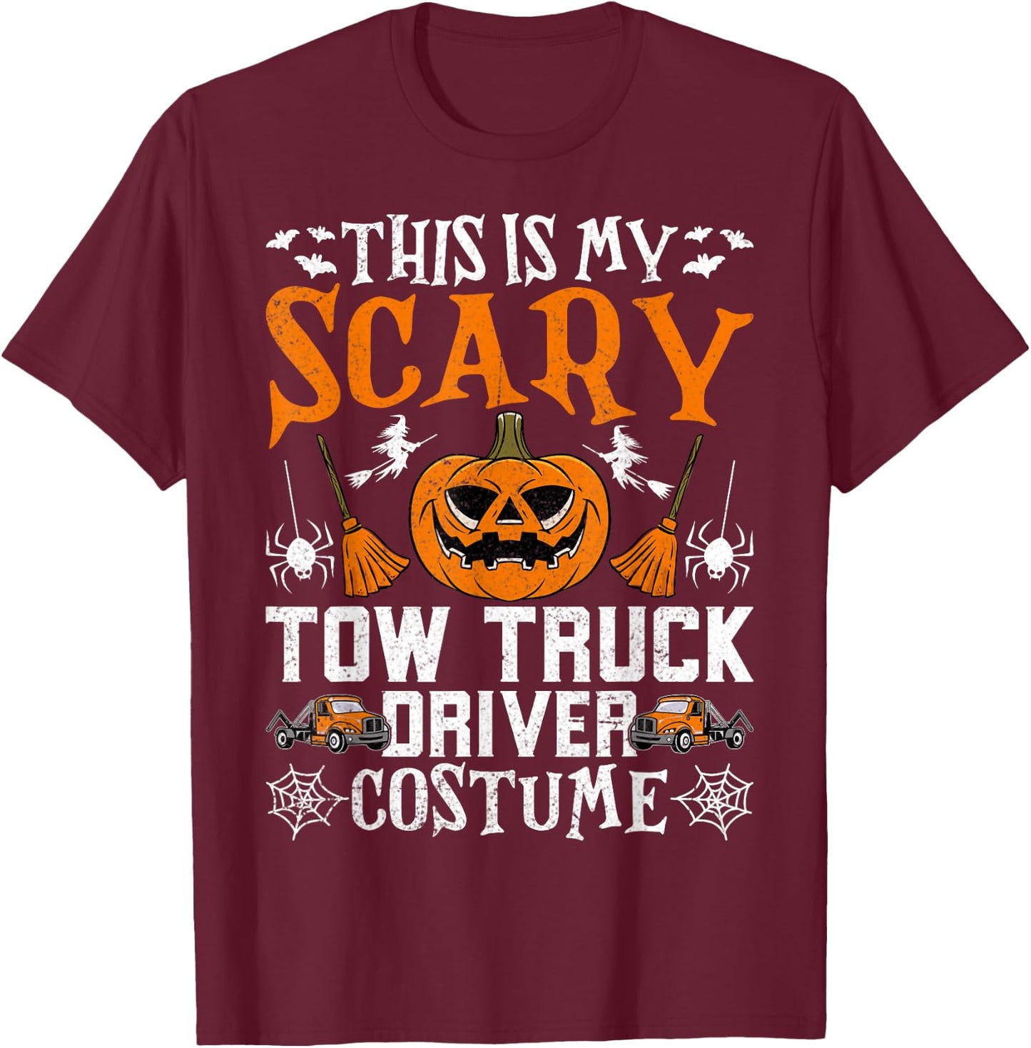 This Is My Scary Tow Truck Towing Driver Costume - Halloween T-Shirt - T-Shirt | Maroon
