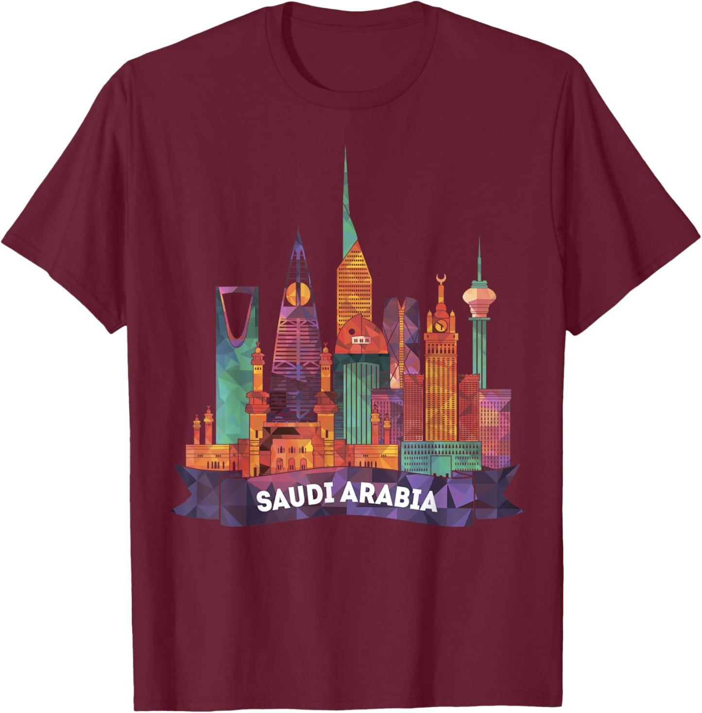 Travel Saudi Arabia Riyadh Jeddah Makkah Madinah Vacation T-Shirt - T-Shirt | Maroon
