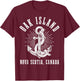 Oak Island Nova Scotia Canada Vintage Nautical Anchor T-Shirt - T-Shirt | Maroon