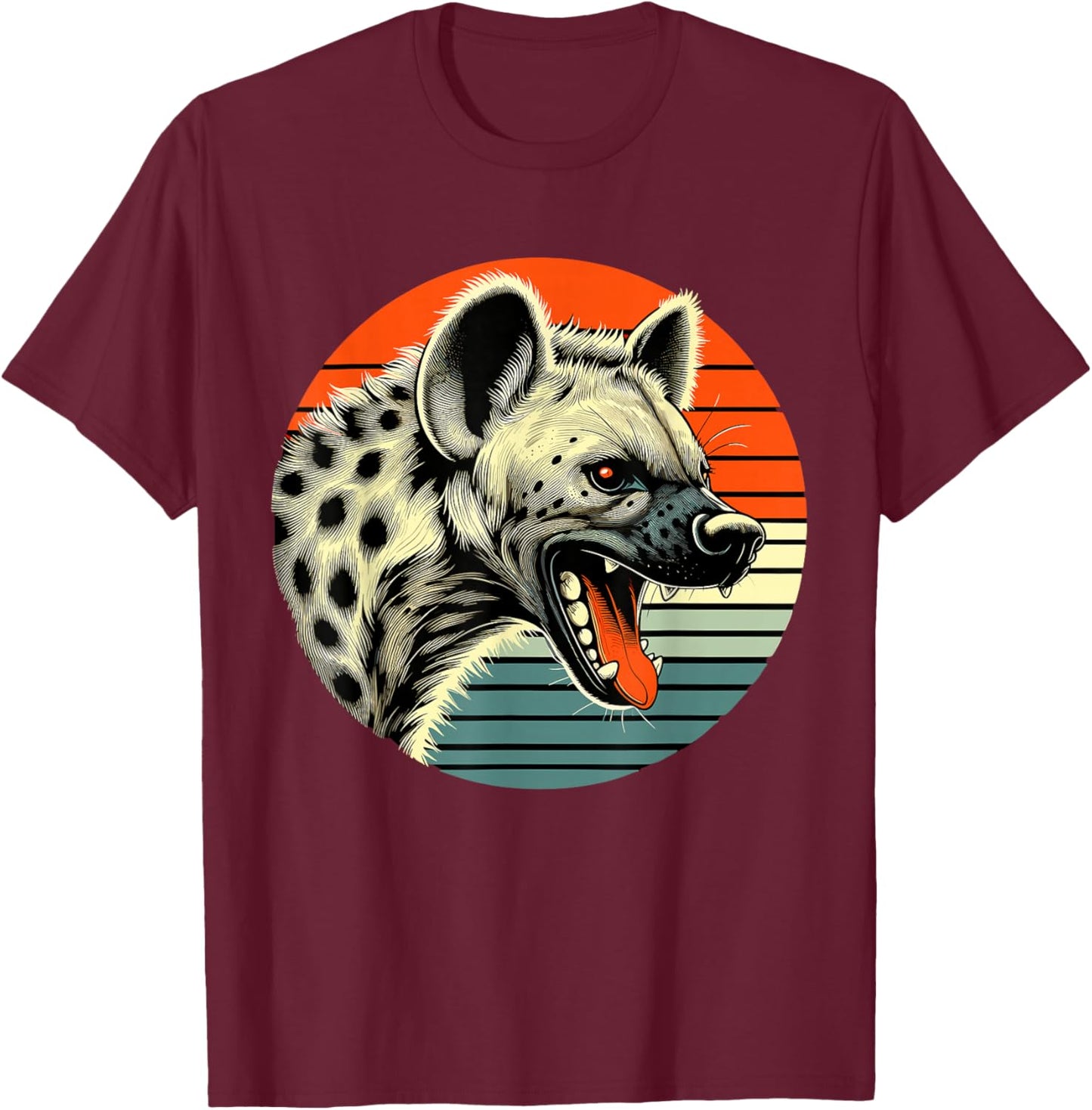 Spotted Laughing Hyena T-Shirt - T-Shirt | Maroon