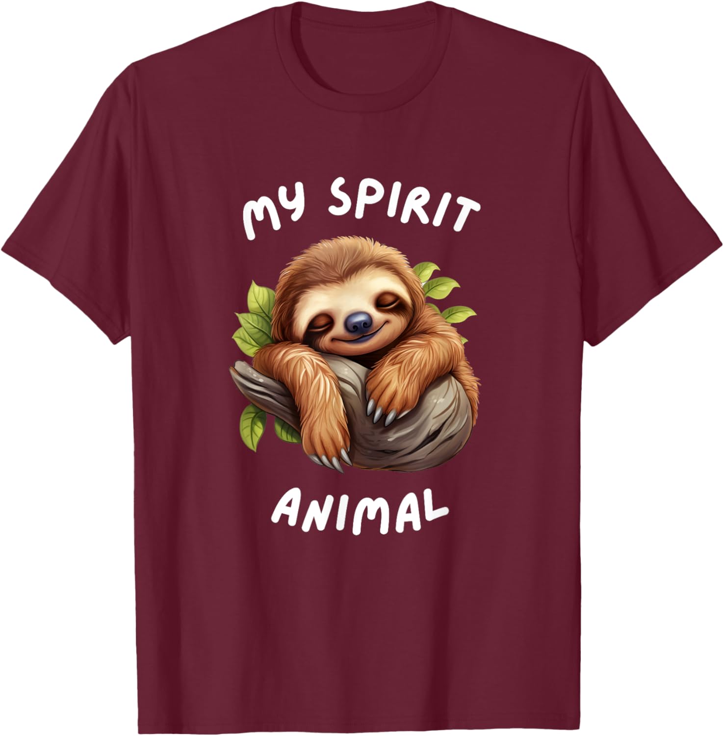 My spirit animal - Sloth lover funny design T-Shirt - T-Shirt | Maroon