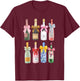 Christmas Champagne Cool Glass Coquette Bottle T-Shirt - T-Shirt | Maroon