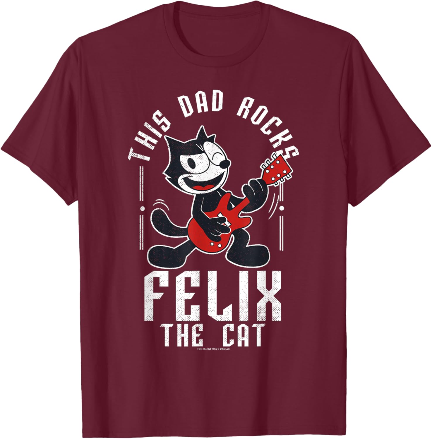 Felix the Cat Father's Day This Dad Rocks Poster T-Shirt - T-Shirt | Maroon