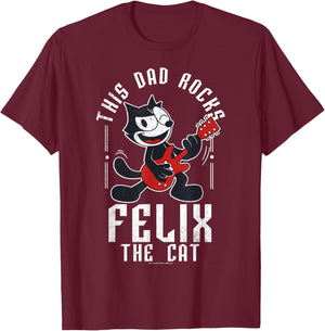 Felix the Cat Father's Day This Dad Rocks Poster T-Shirt - T-Shirt | Maroon