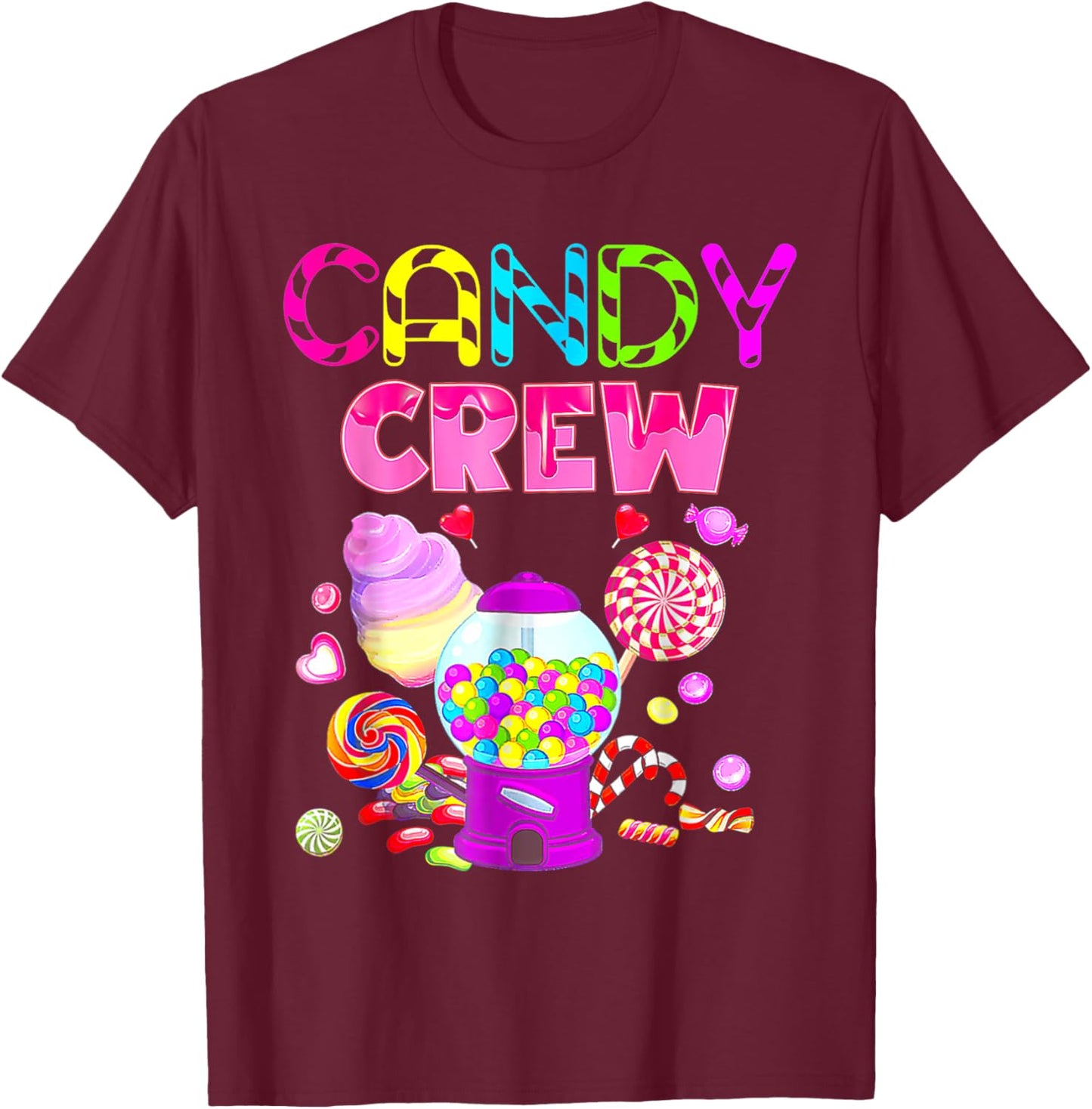 Candy Crew Decorations Sweetie Candy Squad Candy Halloween T-Shirt - T-Shirt | Maroon