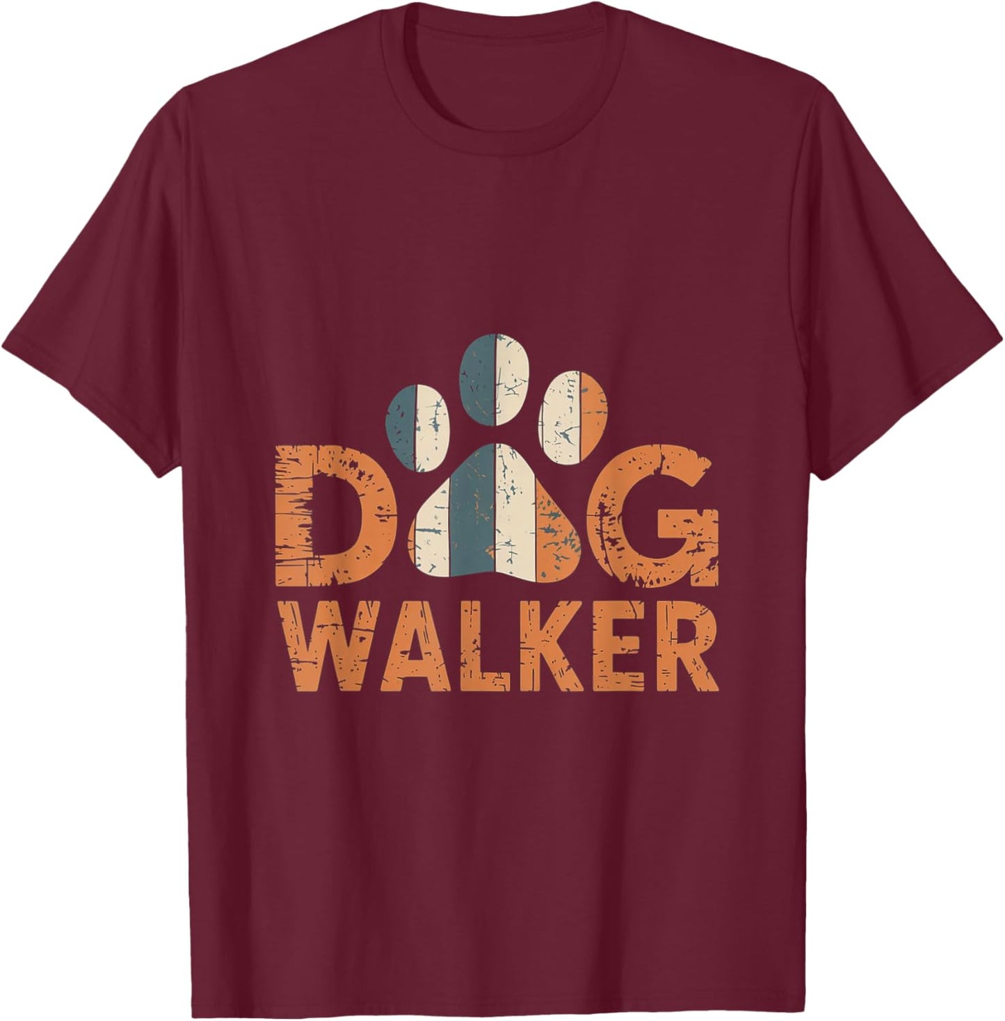 Vintage Dog Walker T-Shirt - T-Shirt | Maroon